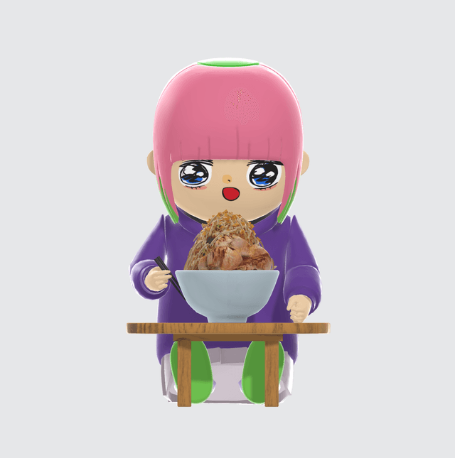 動く！川尻こだま３Dフィギュア（大食いバクバク編）